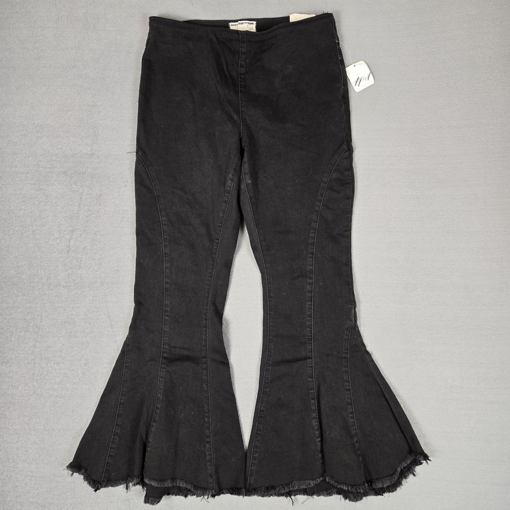 We The Free Curvy Last Dance Low Rise Flare Pull On Jean Womens 29 Black NWT